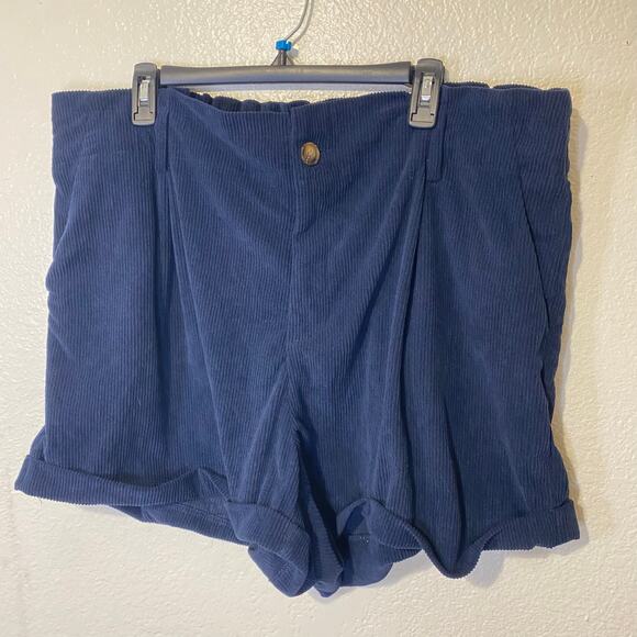 SHEIN Curve Navy Blue Corduroy Shorts Plus Size 3XL XXXL 3X - Picture 1 of 7